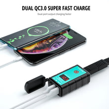Load image into Gallery viewer, WUPP ZH-1422A3 DC12-24V Motorcycle Square Dual USB Fast Charging Charger with Switch + Voltmeter + Integrated SAE Socket + 1.4m OT Terminal Cable, ZH-1422A3