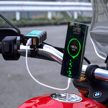 Load image into Gallery viewer, WUPP ZH-1422A3 DC12-24V Motorcycle Square Dual USB Fast Charging Charger with Switch + Voltmeter + Integrated SAE Socket + 1.4m OT Terminal Cable, ZH-1422A3