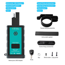 Load image into Gallery viewer, WUPP ZH-1422B1 DC12-24V Motorcycle Square Single USB + PD Fast Charging Charger with Switch + Voltmeter + Integrated SAE Socket, ZH-1422B1