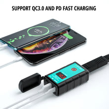 Load image into Gallery viewer, WUPP ZH-1422B1 DC12-24V Motorcycle Square Single USB + PD Fast Charging Charger with Switch + Voltmeter + Integrated SAE Socket, ZH-1422B1