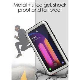 LOVE MEI Metal Shockproof Waterproof Dustproof Protective Case with Glass, For Samsung Galaxy A41, For LG V60 ThinQ 5G