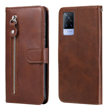 Load image into Gallery viewer, Fashion Calf Texture Zipper Horizontal Flip Leather Case with Stand &amp; Card Slots &amp; Wallet Function, For OnePlus Nord N200 5G, For OnePlus Nord CE 5G, For OPPO Realme 8 5G / Realme V13 5G, For OPPO Realme GT 5G, For vivo V21 5G / 4G                     ...