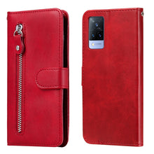 Load image into Gallery viewer, Fashion Calf Texture Zipper Horizontal Flip Leather Case with Stand &amp; Card Slots &amp; Wallet Function, For OnePlus Nord N200 5G, For OnePlus Nord CE 5G, For OPPO Realme 8 5G / Realme V13 5G, For OPPO Realme GT 5G, For vivo V21 5G / 4G                     ...