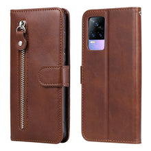 Load image into Gallery viewer, Fashion Calf Texture Zipper Horizontal Flip Leather Case with Stand &amp; Card Slots &amp; Wallet Function, For OnePlus Nord N200 5G, For OnePlus Nord CE 5G, For OPPO Realme 8 5G / Realme V13 5G, For OPPO Realme GT 5G, For vivo V21 5G / 4G                     ...