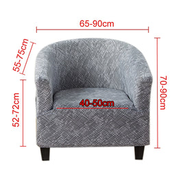 Elastic All-inclusive Single Semicircle Printed Sofa Cover, Urban Life, Grey, At A Loss
