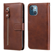 Load image into Gallery viewer, Fashion Calf Texture Zipper Horizontal Flip Leather Case with Stand &amp; Card Slots &amp; Wallet Function, For iPhone 13 mini, For iPhone 13, For iPhone 13 Pro, For iPhone 13 Pro Max