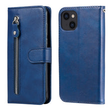 Load image into Gallery viewer, Fashion Calf Texture Zipper Horizontal Flip Leather Case with Stand &amp; Card Slots &amp; Wallet Function, For iPhone 13 mini, For iPhone 13, For iPhone 13 Pro, For iPhone 13 Pro Max