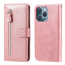 Load image into Gallery viewer, Fashion Calf Texture Zipper Horizontal Flip Leather Case with Stand &amp; Card Slots &amp; Wallet Function, For iPhone 13 mini, For iPhone 13, For iPhone 13 Pro, For iPhone 13 Pro Max