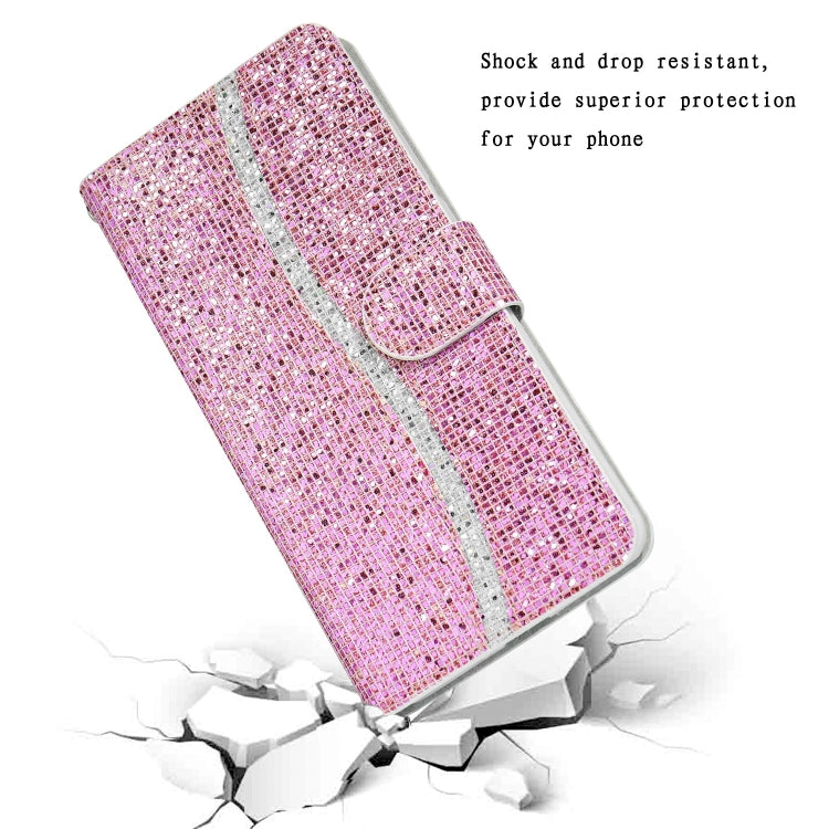 Glitter Powder Horizontal Flip Leather Case with Card Slots & Holder & Lanyard, For iPhone 13 mini, For iPhone 13, For iPhone 13 Pro, For iPhone 13 Pro Max, For Samsung Galaxy A03s(EU Version)