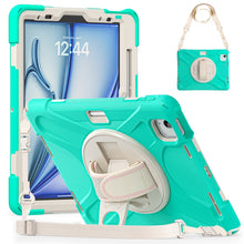 Load image into Gallery viewer, Silicone + PC Protective Case with Holder &amp; Shoulder Strap, For iPad Air 11 2024 / Air 5 10.9 2022 / Air 4 10.9 2020 / Pro 11 2022 /2021 / 2018 / 2020