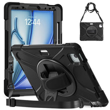 Load image into Gallery viewer, Silicone + PC Protective Case with Holder &amp; Shoulder Strap, For iPad Air 11 2024 / Air 5 10.9 2022 / Air 4 10.9 2020 / Pro 11 2022 /2021 / 2018 / 2020