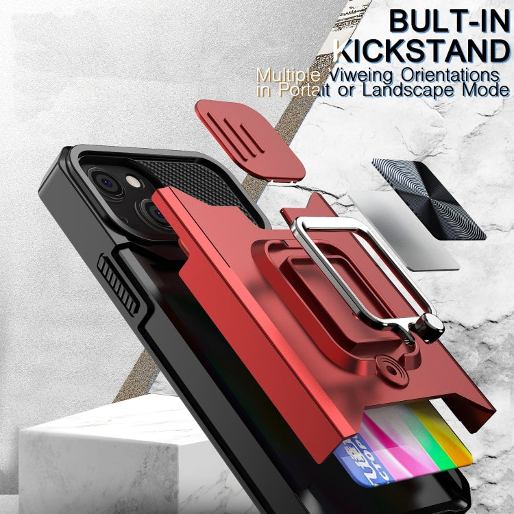 Sliding Camera Cover Design PC + TPU Shockproof Case with Ring Holder & Card Slot, For iPhone 13 mini, For iPhone 13, For iPhone 13 Pro, For iPhone XS / X, For iPhone XR, For iPhone 11 Pro, For iPhone 11 Pro Max, For iPhone 12 / 12 Pro