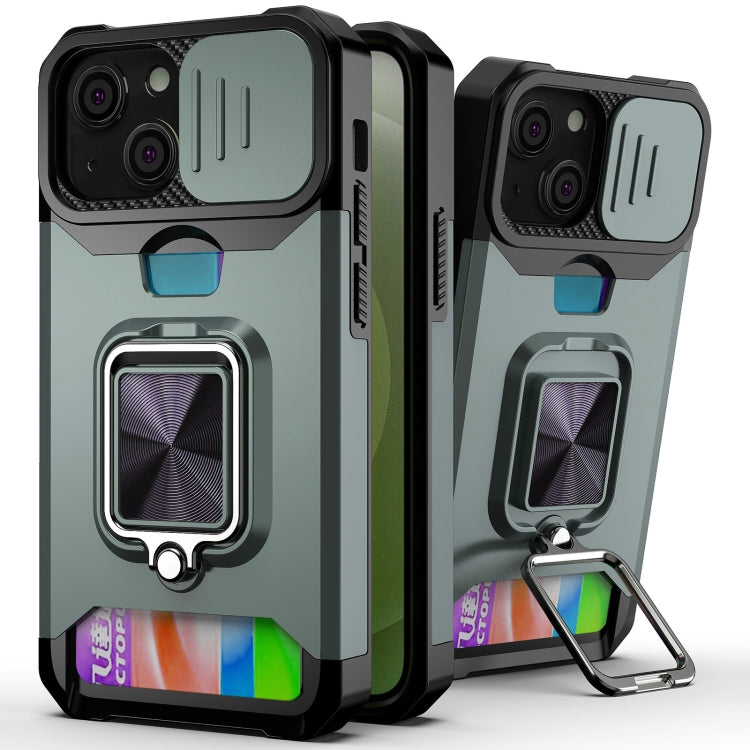 Sliding Camera Cover Design PC + TPU Shockproof Case with Ring Holder & Card Slot, For iPhone 13 mini, For iPhone 13, For iPhone 13 Pro, For iPhone XS / X, For iPhone XR, For iPhone 11 Pro, For iPhone 11 Pro Max, For iPhone 12 / 12 Pro