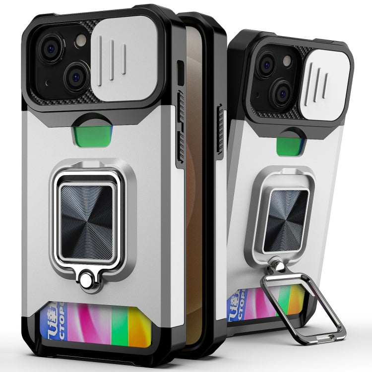 Sliding Camera Cover Design PC + TPU Shockproof Case with Ring Holder & Card Slot, For iPhone 13 mini, For iPhone 13, For iPhone 13 Pro, For iPhone XS / X, For iPhone XR, For iPhone 11 Pro, For iPhone 11 Pro Max, For iPhone 12 / 12 Pro