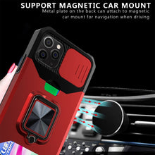 Load image into Gallery viewer, Sliding Camera Cover Design PC + TPU Shockproof Case with Ring Holder &amp; Card Slot, For iPhone 12 Pro Max, For iPhone 13 Pro Max, For iPhone 11, For iPhone XS Max