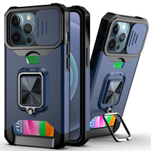 Load image into Gallery viewer, Sliding Camera Cover Design PC + TPU Shockproof Case with Ring Holder &amp; Card Slot, For iPhone 12 Pro Max, For iPhone 13 Pro Max, For iPhone 11, For iPhone XS Max