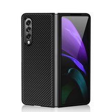 Load image into Gallery viewer, Solid Color Carbon Fiber Texture PU Shockproof Protective Case, For Samsung Galaxy Z Fold3 5G