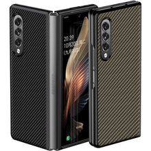 Load image into Gallery viewer, Solid Color Carbon Fiber Texture PU Shockproof Protective Case, For Samsung Galaxy Z Fold3 5G