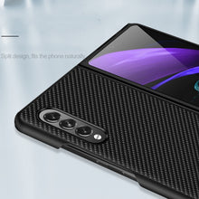 Load image into Gallery viewer, Solid Color Carbon Fiber Texture PU Shockproof Protective Case, For Samsung Galaxy Z Fold3 5G