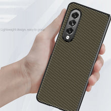 Load image into Gallery viewer, Solid Color Carbon Fiber Texture PU Shockproof Protective Case, For Samsung Galaxy Z Fold3 5G