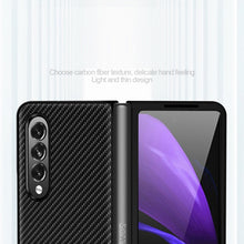 Load image into Gallery viewer, Solid Color Carbon Fiber Texture PU Shockproof Protective Case, For Samsung Galaxy Z Fold3 5G