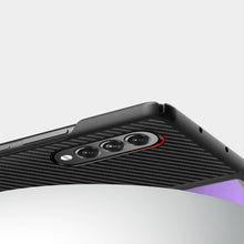 Load image into Gallery viewer, Solid Color Carbon Fiber Texture PU Shockproof Protective Case, For Samsung Galaxy Z Fold3 5G