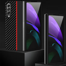 Load image into Gallery viewer, Carbon Fiber Texture Shockproof Splicing Leather Case, For Samsung Galaxy Z Fold3 5G