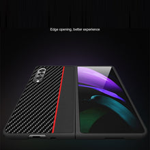 Load image into Gallery viewer, Carbon Fiber Texture Shockproof Splicing Leather Case, For Samsung Galaxy Z Fold3 5G