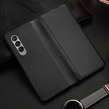 Load image into Gallery viewer, Carbon Fiber Texture Folding All Inclusive PU Shockproof Leather Case, For Samsung Galaxy Z Fold3 5G