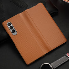 Load image into Gallery viewer, Carbon Fiber Texture Folding All Inclusive PU Shockproof Leather Case, For Samsung Galaxy Z Fold3 5G
