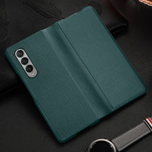 Load image into Gallery viewer, Carbon Fiber Texture Folding All Inclusive PU Shockproof Leather Case, For Samsung Galaxy Z Fold3 5G