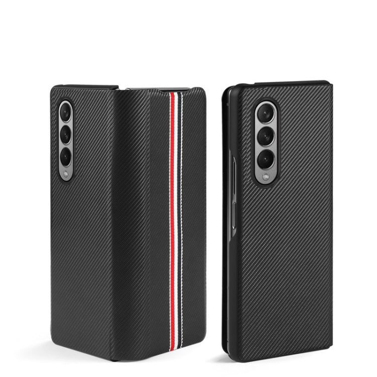 Carbon Fiber Texture Folding All Inclusive PU Shockproof Leather Case, For Samsung Galaxy Z Fold3 5G