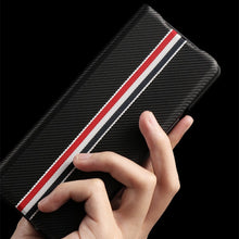 Load image into Gallery viewer, Carbon Fiber Texture Folding All Inclusive PU Shockproof Splicing Leather Case, For Samsung Galaxy Z Fold3 5G