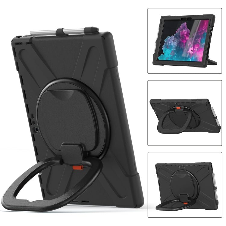 Silicone + PC Protective Case with Holder & Shoulder Strap, For Microsoft Surface Pro X / Pro X 2021, For Samsung Galaxy Tab S6 T860, For Microsoft Surface Pro 7+/7/6/5/4, For Lenovo Tab P11 Pro TB-J706F, For Microsoft Surface Go 4 / 3 / 2 / 1