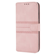 Load image into Gallery viewer, Embossed Striped Magnetic Buckle PU + TPU Horizontal Flip Leather Case with Holder &amp; Card Slot &amp; Wallet &amp; Photo Frame &amp; Sling, For Xiaomi Redmi Note 9 5G, For Xiaomi Redmi Note 9 Pro Max, For Xiaomi Redmi Note 10, For Xiaomi Redmi Note 10 5G           ...