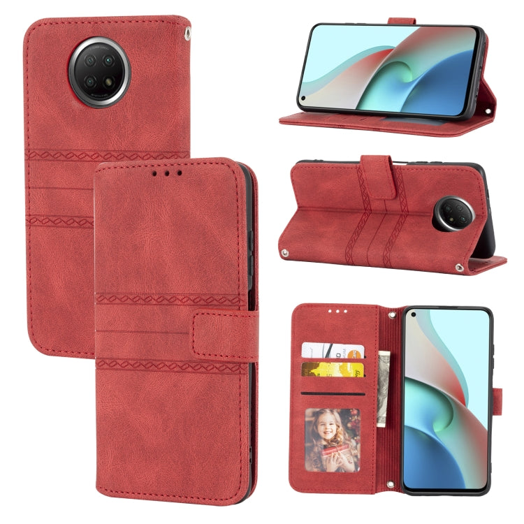 Embossed Striped Magnetic Buckle PU + TPU Horizontal Flip Leather Case with Holder & Card Slot & Wallet & Photo Frame & Sling, For Xiaomi Redmi Note 9 5G, For Xiaomi Redmi Note 9 Pro Max, For Xiaomi Redmi Note 10, For Xiaomi Redmi Note 10 5G           ...