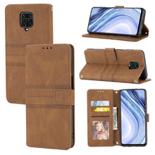 Load image into Gallery viewer, Embossed Striped Magnetic Buckle PU + TPU Horizontal Flip Leather Case with Holder &amp; Card Slot &amp; Wallet &amp; Photo Frame &amp; Sling, For Xiaomi Redmi Note 9 5G, For Xiaomi Redmi Note 9 Pro Max, For Xiaomi Redmi Note 10, For Xiaomi Redmi Note 10 5G           ...