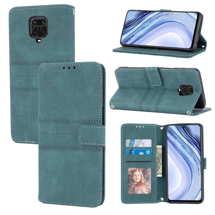 Embossed Striped Magnetic Buckle PU + TPU Horizontal Flip Leather Case with Holder & Card Slot & Wallet & Photo Frame & Sling, For Xiaomi Redmi Note 9 5G, For Xiaomi Redmi Note 9 Pro Max, For Xiaomi Redmi Note 10, For Xiaomi Redmi Note 10 5G           ...