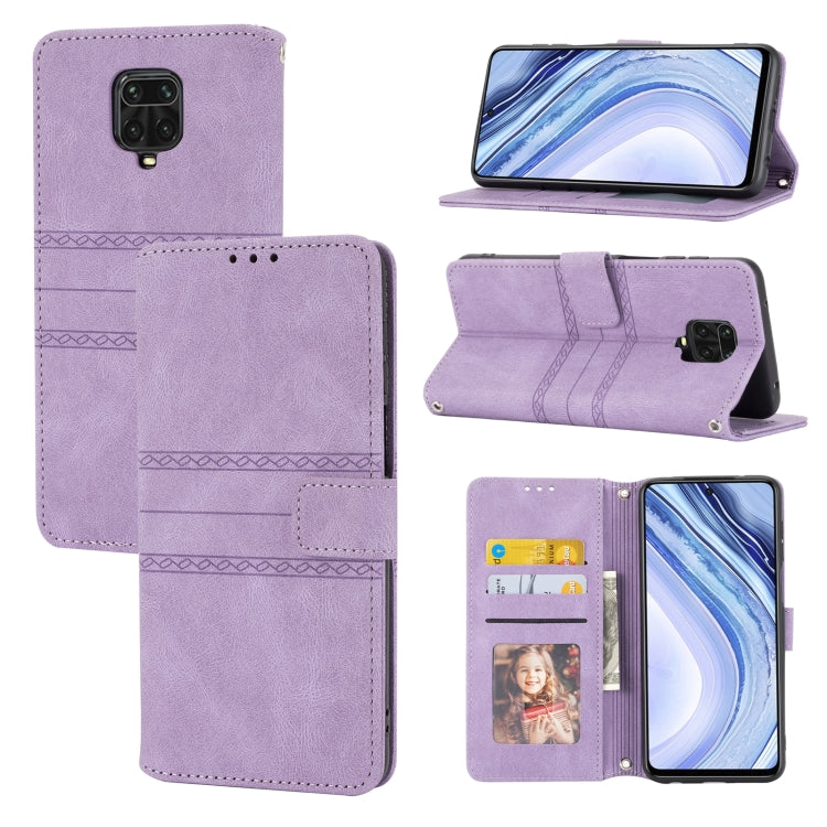 Embossed Striped Magnetic Buckle PU + TPU Horizontal Flip Leather Case with Holder & Card Slot & Wallet & Photo Frame & Sling, For Xiaomi Redmi Note 9 5G, For Xiaomi Redmi Note 9 Pro Max, For Xiaomi Redmi Note 10, For Xiaomi Redmi Note 10 5G           ...
