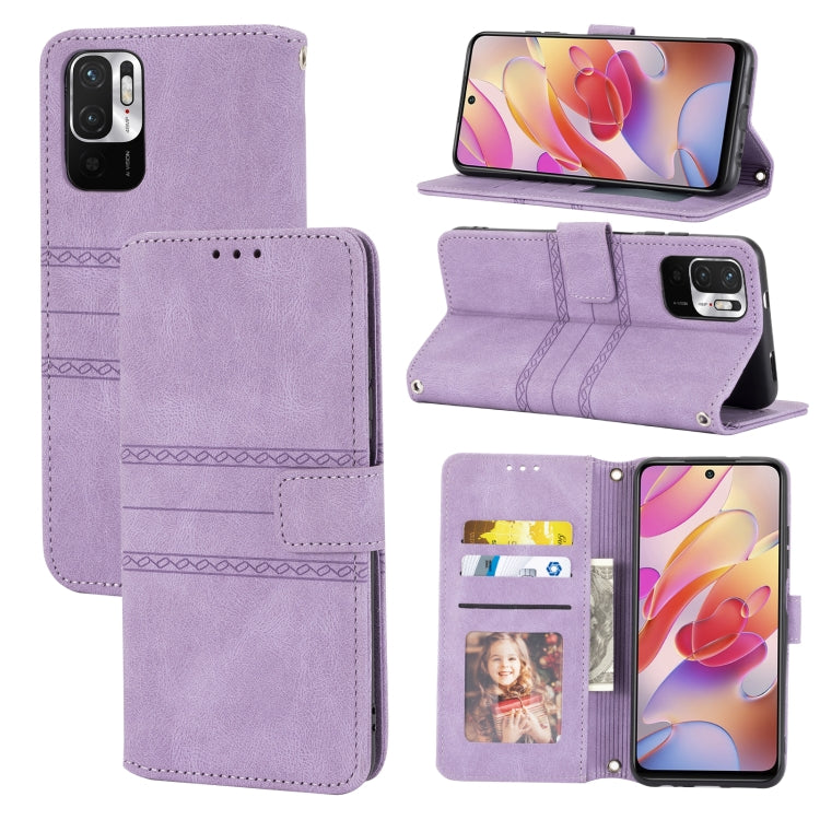 Embossed Striped Magnetic Buckle PU + TPU Horizontal Flip Leather Case with Holder & Card Slot & Wallet & Photo Frame & Sling, For Xiaomi Redmi Note 9 5G, For Xiaomi Redmi Note 9 Pro Max, For Xiaomi Redmi Note 10, For Xiaomi Redmi Note 10 5G           ...