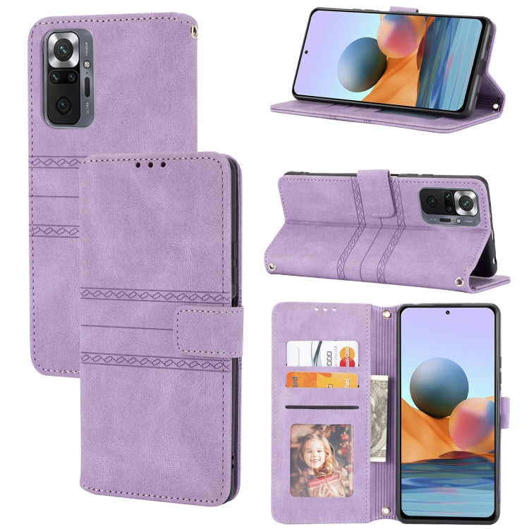 Embossed Striped Magnetic Buckle PU + TPU Horizontal Flip Leather Case with Holder & Card Slot & Wallet & Photo Frame & Sling, For Xiaomi Redmi Note 9 5G, For Xiaomi Redmi Note 9 Pro Max, For Xiaomi Redmi Note 10, For Xiaomi Redmi Note 10 5G           ...