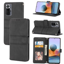 Load image into Gallery viewer, Embossed Striped Magnetic Buckle PU + TPU Horizontal Flip Leather Case with Holder &amp; Card Slot &amp; Wallet &amp; Photo Frame &amp; Sling, For Xiaomi Redmi Note 9 5G, For Xiaomi Redmi Note 9 Pro Max, For Xiaomi Redmi Note 10, For Xiaomi Redmi Note 10 5G           ...