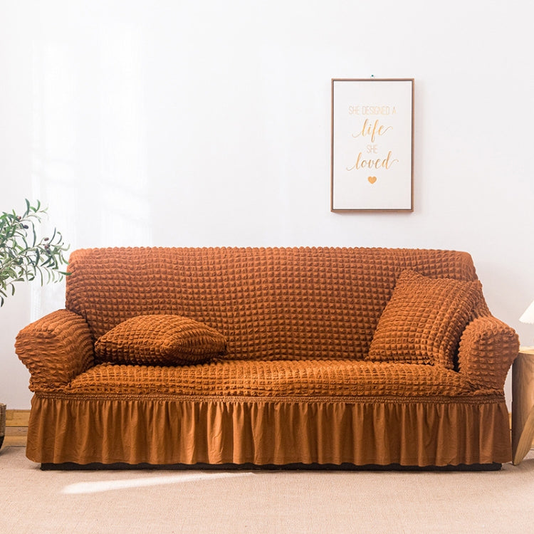 Living Room Stretch Full Coverage Skirt Style Sofa Cover, Size: Double M 145-185cm