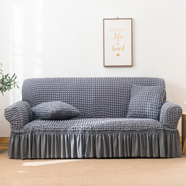 Living Room Stretch Full Coverage Skirt Style Sofa Cover, Size: Double M 145-185cm
