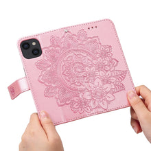Load image into Gallery viewer, 7-petal Flowers Embossing Pattern Horizontal Flip PU Leather Case with Holder &amp; Card Slots &amp; Wallet &amp; Photo Frame, For iPhone 13, For iPhone 13 Mini, For iPhone 13 Pro, For iPhone 13 Pro Max