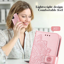 Load image into Gallery viewer, 7-petal Flowers Embossing Pattern Horizontal Flip PU Leather Case with Holder &amp; Card Slots &amp; Wallet &amp; Photo Frame, For iPhone 13, For iPhone 13 Mini, For iPhone 13 Pro, For iPhone 13 Pro Max