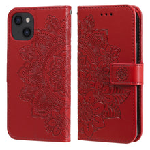 Load image into Gallery viewer, 7-petal Flowers Embossing Pattern Horizontal Flip PU Leather Case with Holder &amp; Card Slots &amp; Wallet &amp; Photo Frame, For iPhone 13, For iPhone 13 Mini, For iPhone 13 Pro, For iPhone 13 Pro Max