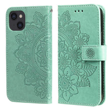 Load image into Gallery viewer, 7-petal Flowers Embossing Pattern Horizontal Flip PU Leather Case with Holder &amp; Card Slots &amp; Wallet &amp; Photo Frame, For iPhone 13, For iPhone 13 Mini, For iPhone 13 Pro, For iPhone 13 Pro Max