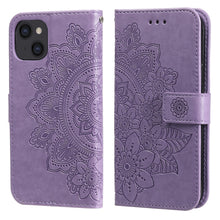 Load image into Gallery viewer, 7-petal Flowers Embossing Pattern Horizontal Flip PU Leather Case with Holder &amp; Card Slots &amp; Wallet &amp; Photo Frame, For iPhone 13, For iPhone 13 Mini, For iPhone 13 Pro, For iPhone 13 Pro Max