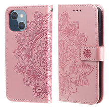 Load image into Gallery viewer, 7-petal Flowers Embossing Pattern Horizontal Flip PU Leather Case with Holder &amp; Card Slots &amp; Wallet &amp; Photo Frame, For iPhone 13, For iPhone 13 Mini, For iPhone 13 Pro, For iPhone 13 Pro Max